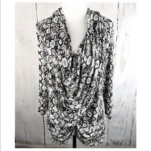 Jennifer Lopez Snakeskin Cowlneck Blouse